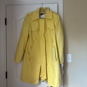 Medium. The Limited. Yellow Military-style trench coat.